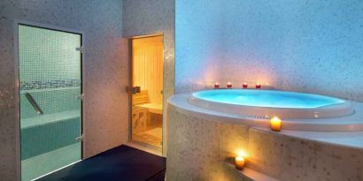 Relaxing spa area with jacuzzi at the DoubleTree by Hilton Doha - Old Town.