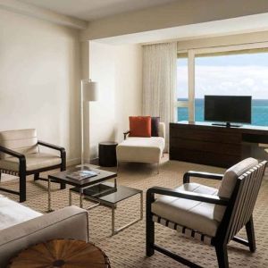 Comfortable living room at the Caribe Hilton.