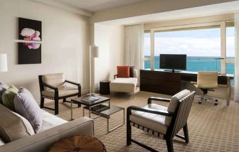 Comfortable living room at the Caribe Hilton.