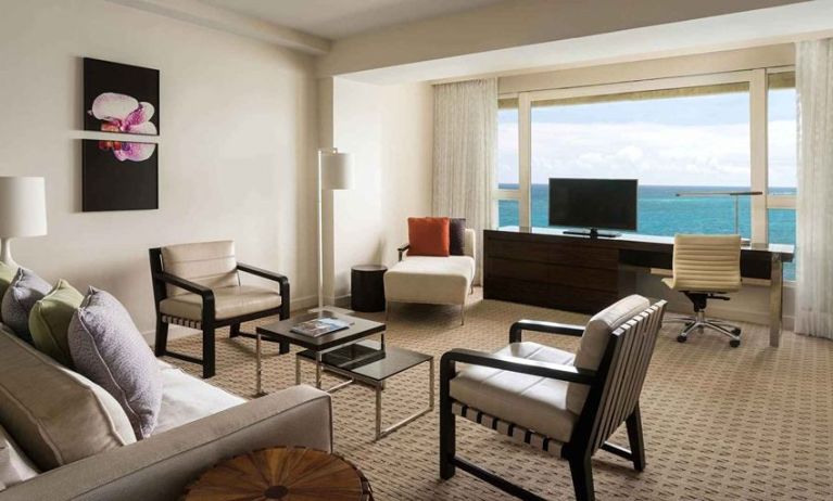 Comfortable living room at the Caribe Hilton.