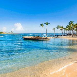 Beautiful beach at the Caribe Hilton.