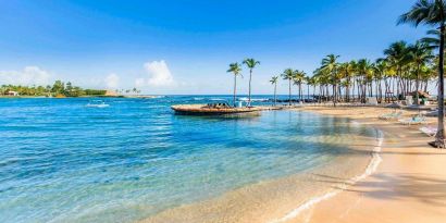 Beautiful beach at the Caribe Hilton.