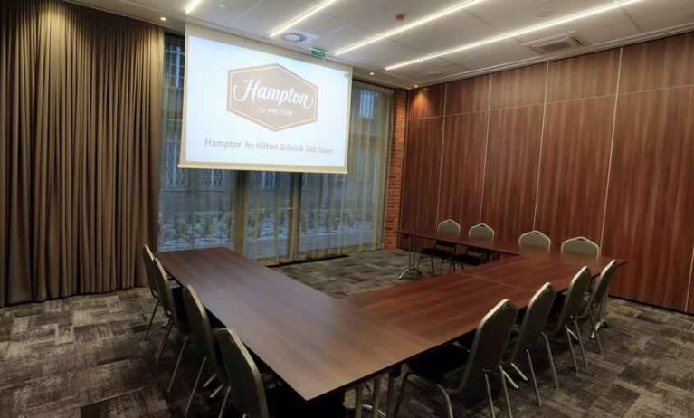 Meeting room with u shape table at the Hampton by Hilton Gdansk Old Town.