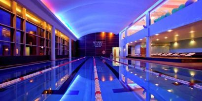 Indoor swimming pool at the Hilton Warsaw City.