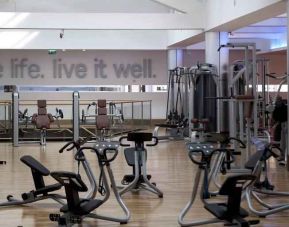 Fully equipped fitness center at the Hilton Warsaw City.