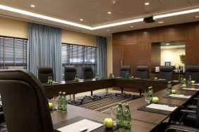 Meeting room with square table at the Hilton Warsaw City.