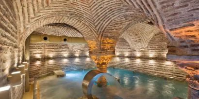 relaxing traditional Turkish jacuzzi at Hagia Sofia Mansions Istanbul, Curio Collection by Hilton.