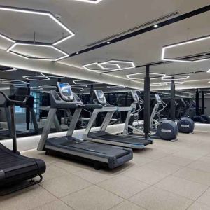 well equipped fitness center with treadmills at Hagia Sofia Mansions Istanbul, Curio Collection by Hilton.