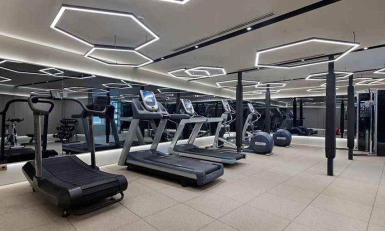 well equipped fitness center with treadmills at Hagia Sofia Mansions Istanbul, Curio Collection by Hilton.