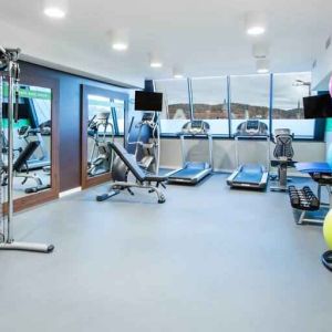 Fully equipped fitness center at the Hampton by Hilton Gdansk Oliwa.