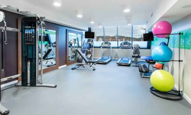 Fully equipped fitness center at the Hampton by Hilton Gdansk Oliwa.