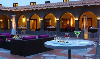 Outdoor patio perfect as workspace at the Hilton Garden Inn Cusco, Peru.