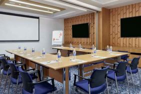 Meeting room with u shape table at the Hilton Garden Inn Muscat Al Khuwair.