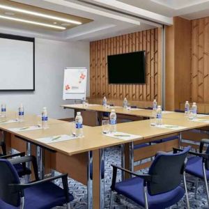 Meeting room with u shape table at the Hilton Garden Inn Muscat Al Khuwair.