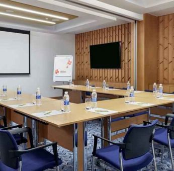 Meeting room with u shape table at the Hilton Garden Inn Muscat Al Khuwair.