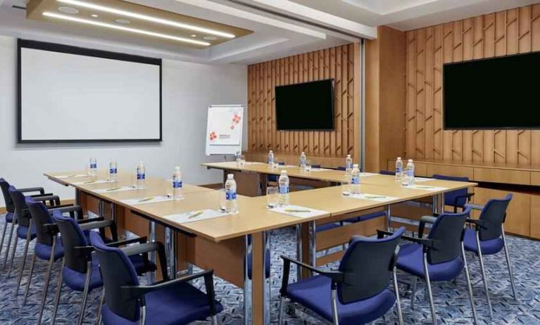 Meeting room with u shape table at the Hilton Garden Inn Muscat Al Khuwair.