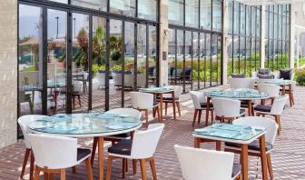 Outdoor seating perfect for co-working at the Hilton Garden Inn Muscat Al Khuwair.