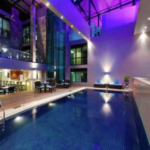 Swimming pool at the Legend Hotel Lagos Airport, Curio Collection by Hilton.