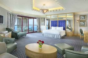 Spacious and elegant king suite at the Jeddah Hilton.