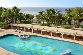 Outdoor pool area at the Jeddah Hilton.