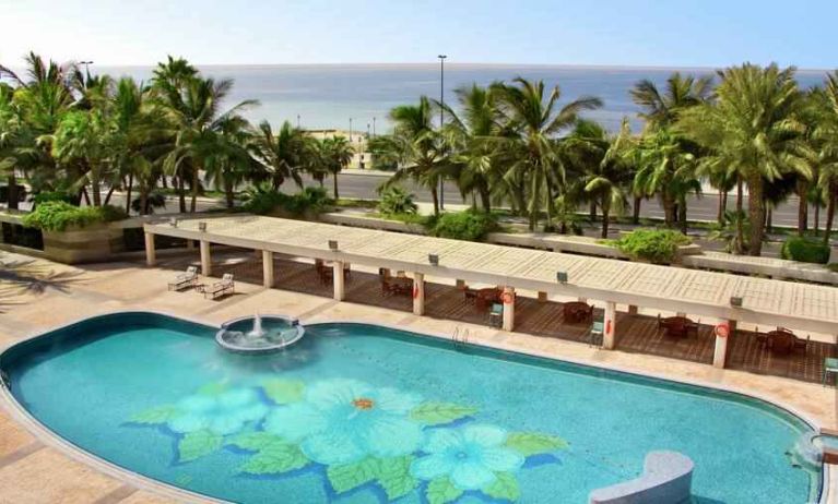 Outdoor pool area at the Jeddah Hilton.