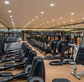 Fully equipped fitness center at the Jeddah Hilton.