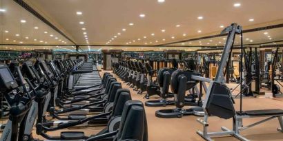 Fully equipped fitness center at the Jeddah Hilton.