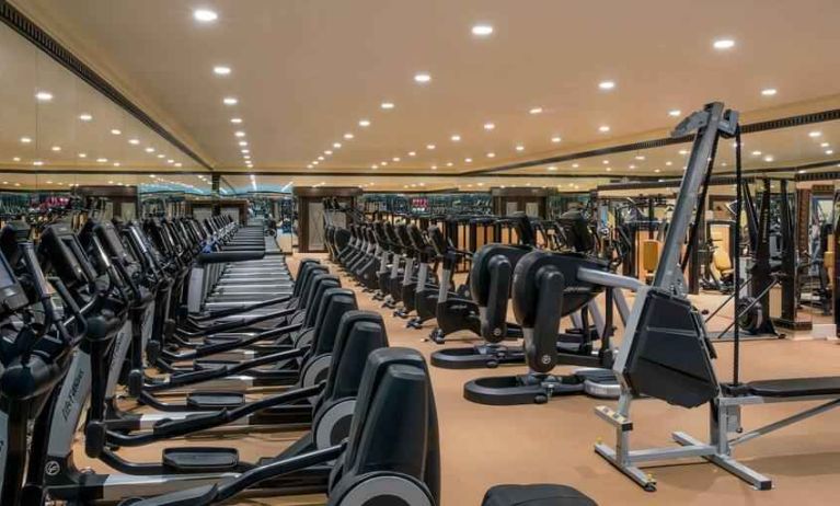 Fully equipped fitness center at the Jeddah Hilton.