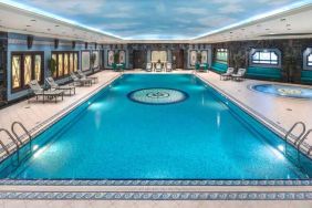 Relaxing indoor pool at the Jeddah Hilton.