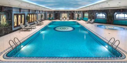 Relaxing indoor pool at the Jeddah Hilton.