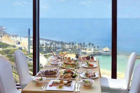 Beautiful restaurant overlooking the sea at the Jeddah Hilton.