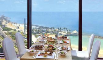 Beautiful restaurant overlooking the sea at the Jeddah Hilton.