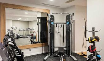 well equipped fitness center at Hilton Garden Inn Bucharest Old Town.