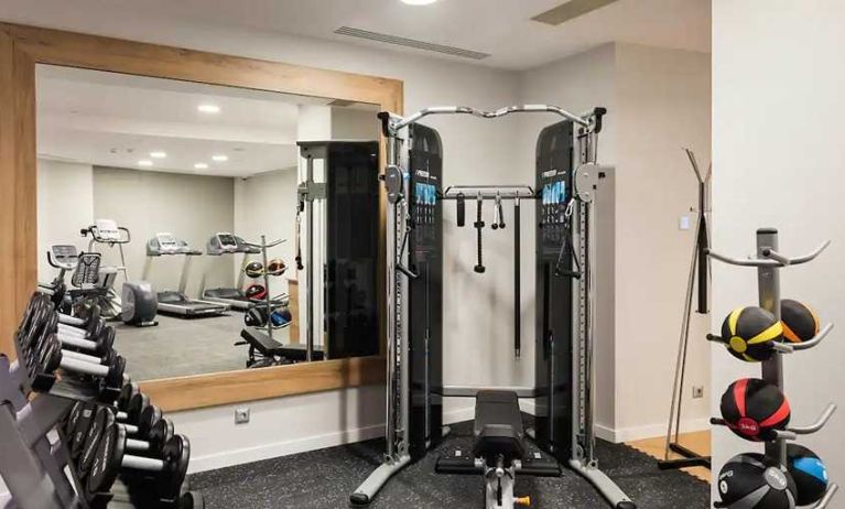 well equipped fitness center at Hilton Garden Inn Bucharest Old Town.