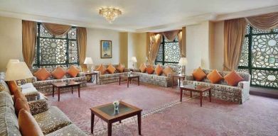 Seating area at the Madinah Hilton Hotel.