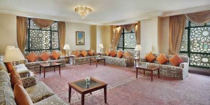 Seating area at the Madinah Hilton Hotel.