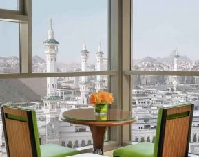 Working station with view at the Hilton Suites Makkah.
