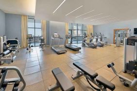 Fitness center at the Hilton Suites Makkah.