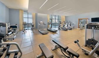 Fitness center at the Hilton Suites Makkah.