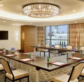 Meeting room with u shape table at the Conrad Makkah.