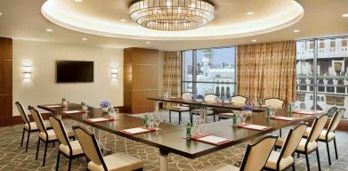 Meeting room with u shape table at the Conrad Makkah.