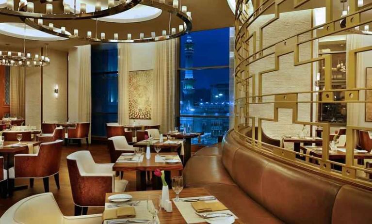 Restaurant area perfect for co-working at the Conrad Makkah.