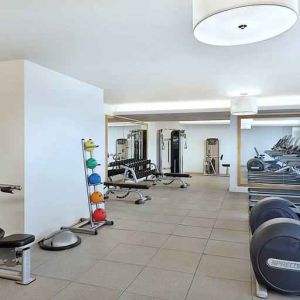 Fitness center at the Hilton Makkah Convention Hotel.