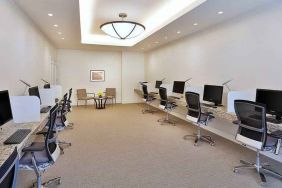 Business center with computers at the Hilton Makkah Convention Hotel.