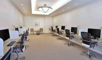 Business center with computers at the Hilton Makkah Convention Hotel.