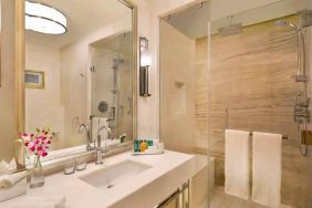 Guest bathroom at the Hilton Makkah Convention Hotel.