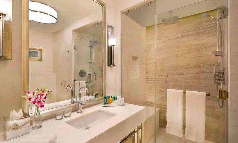 Guest bathroom at the Hilton Makkah Convention Hotel.