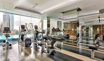 Fully equipped fitness center at the Hilton Sukhumvit Bangkok.