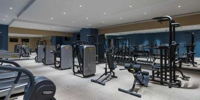 well equipped fitness center at Hilton Astana.