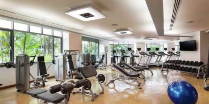 Fully equipped fitness center at the Conrad Bangkok.